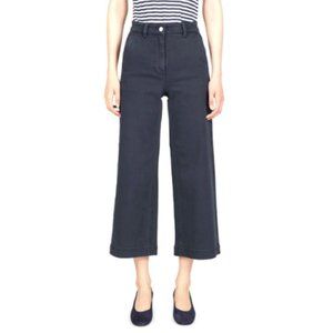 Everlane | Wide Leg Crop Pant | Navy | 6 Regular